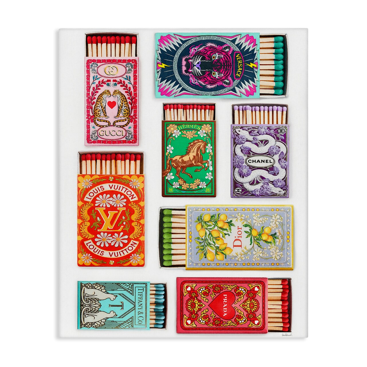Stupell Industries Iconic Fashion Brands Matchboxes Canvas By Amanda Greenwood